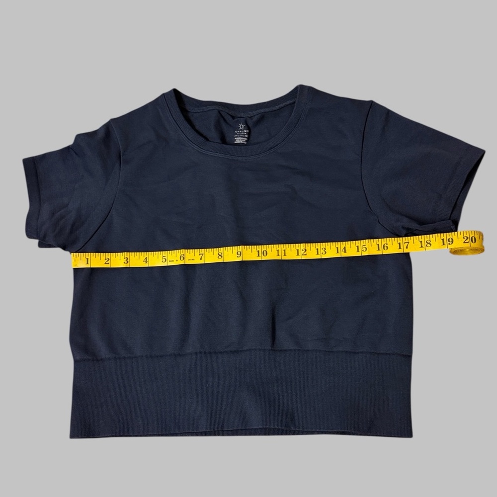 Aerie Offline Navy Cropped Athletic Short Sleeved Top - Picture 4 of 4